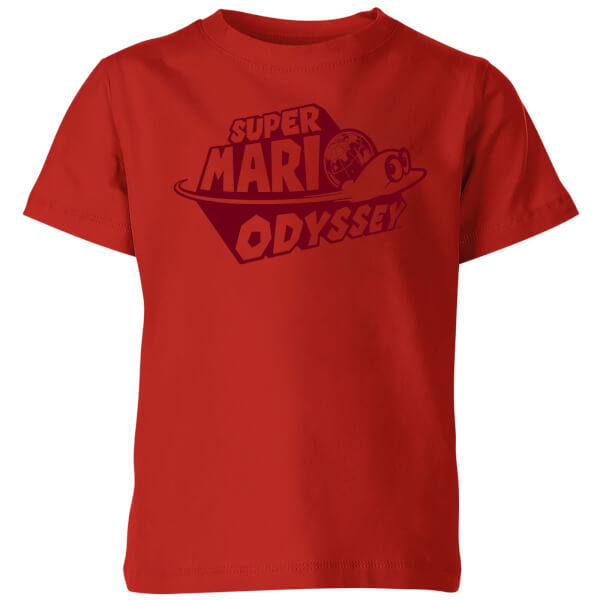 Nintendo Super Mario Odyssey Logo Kids' T-Shirt - Red - 11-12 Years image