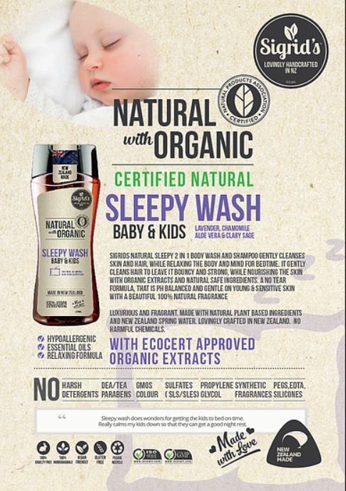 Sigrid's Natural Baby & Kids Sleepy Wash - Lavender & Chamomile (250ml) image
