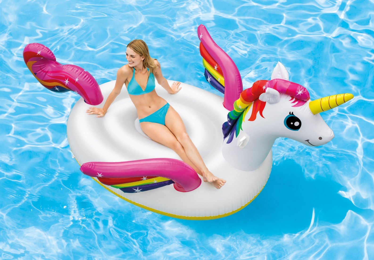 Intex: Mega Unicorn Island - Inflatable Lounger (113" x 76) image