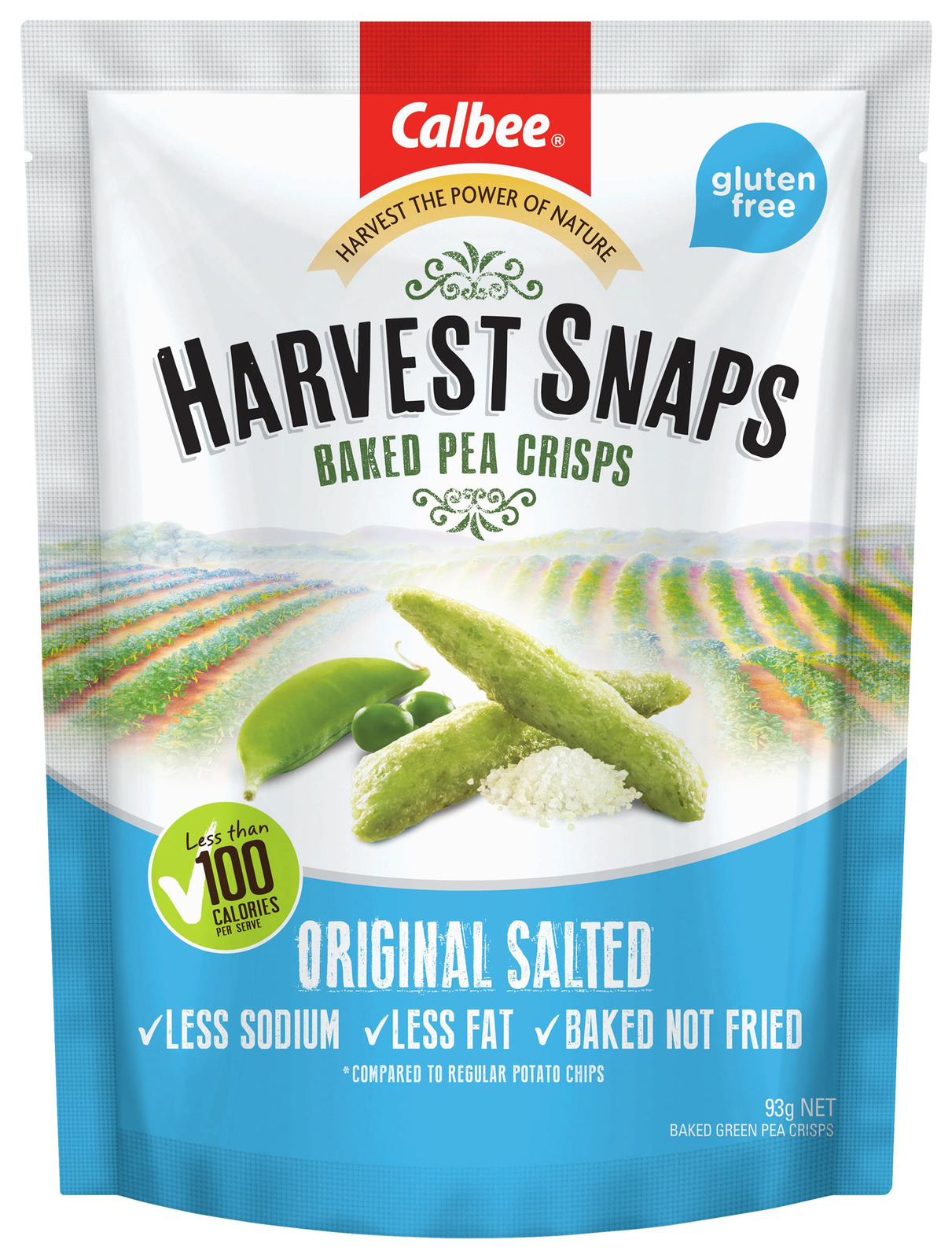 Calbee: Harvest Snaps Baked Pea Crisps - Original Salted (93g)