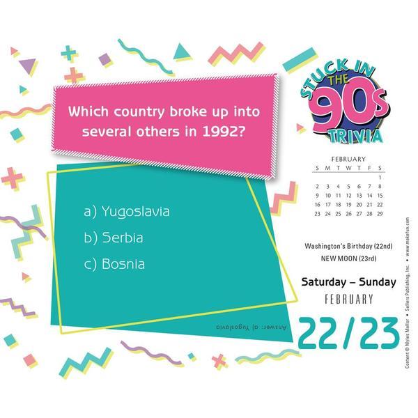 Stuck in the 90s Daily Trivia Challenge 2020 Boxed Calendar image