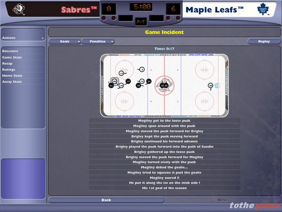 NHL Eastside Hockey Manager 2005 on PC