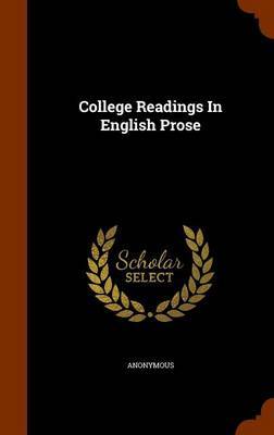 College Readings in English Prose image