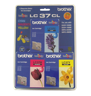 Brother LC-37CL3PK CMY Ink Cartridges (Triple Pack)