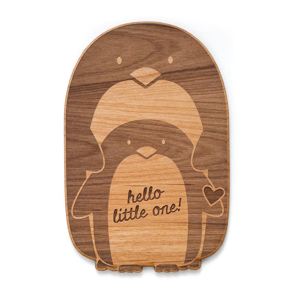 Cardtorial Wooden Card - Baby Penguin