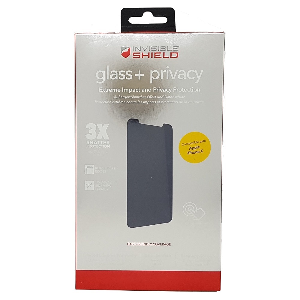 Invisible Shield Glass Plus Privacy - iPhone X Case Friendly Screen image