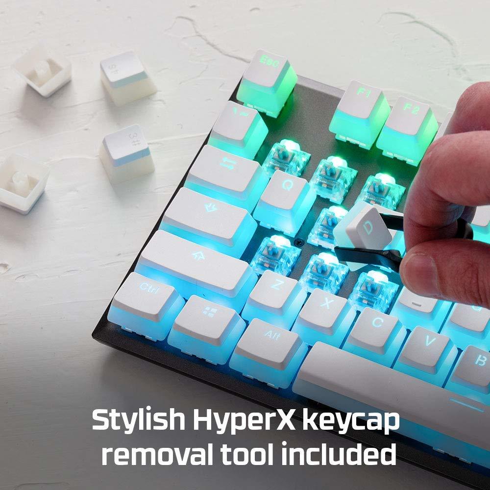 HyperX Double Shot PBT Keycaps (White) for PC image