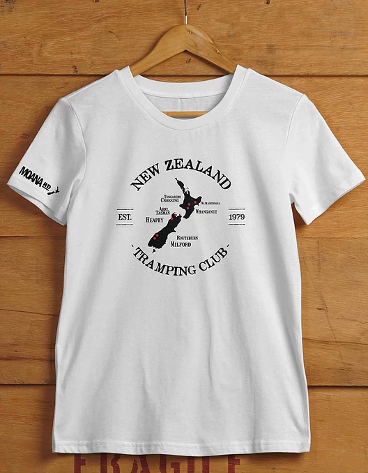 Moana Road: NZ Tramping Unisex Tee White - X-Large image
