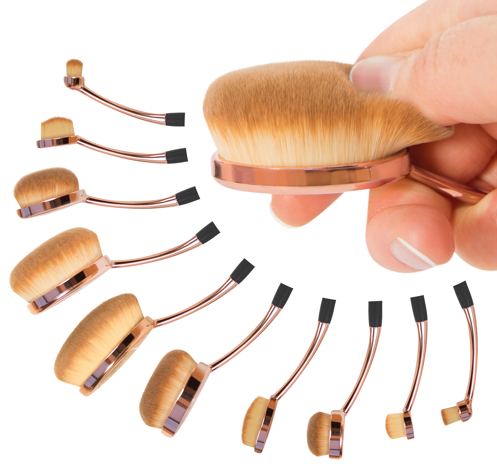 Professional Microfibre Oval Cosmetic Brush Collection image