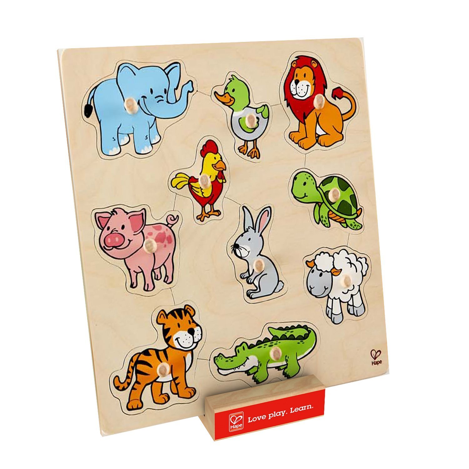 Buy Hape Friendly Animals Knob Puzzle at Mighty Ape NZ