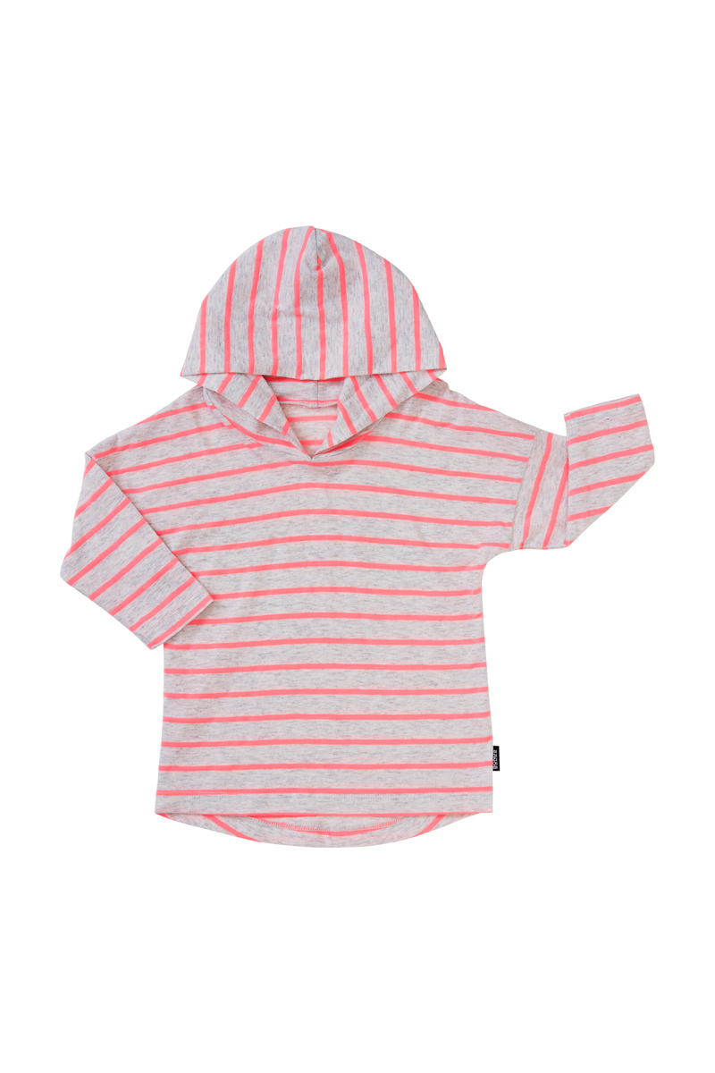 Bonds Salt & Pepper Hoodie T-Shirt - Stripe Neo Heart (0-3 Months) image