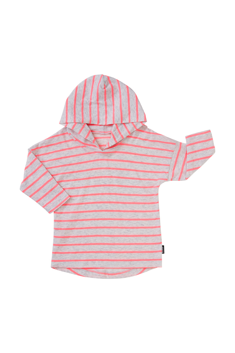 Bonds Salt & Pepper Hoodie T-Shirt - Stripe Neo Heart (0-3 Months)