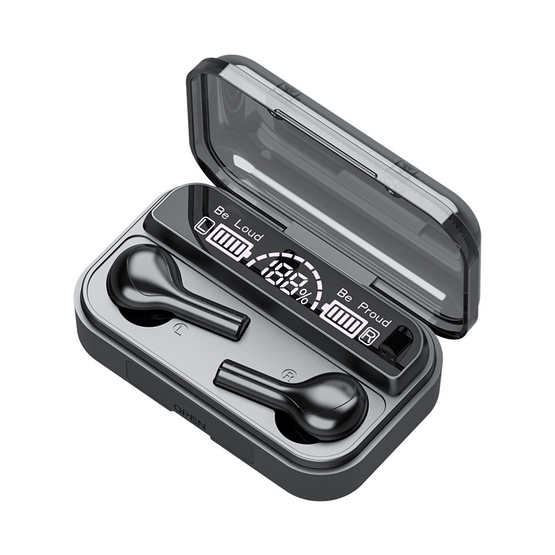 TWS Waterproof True Wireless Bluetooth Headphones- Black image