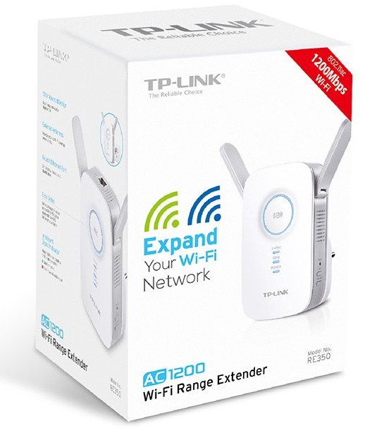 TP-LINK RE350 Gigabit Port AC1200 Wall Plug Wi-Fi Range Extender