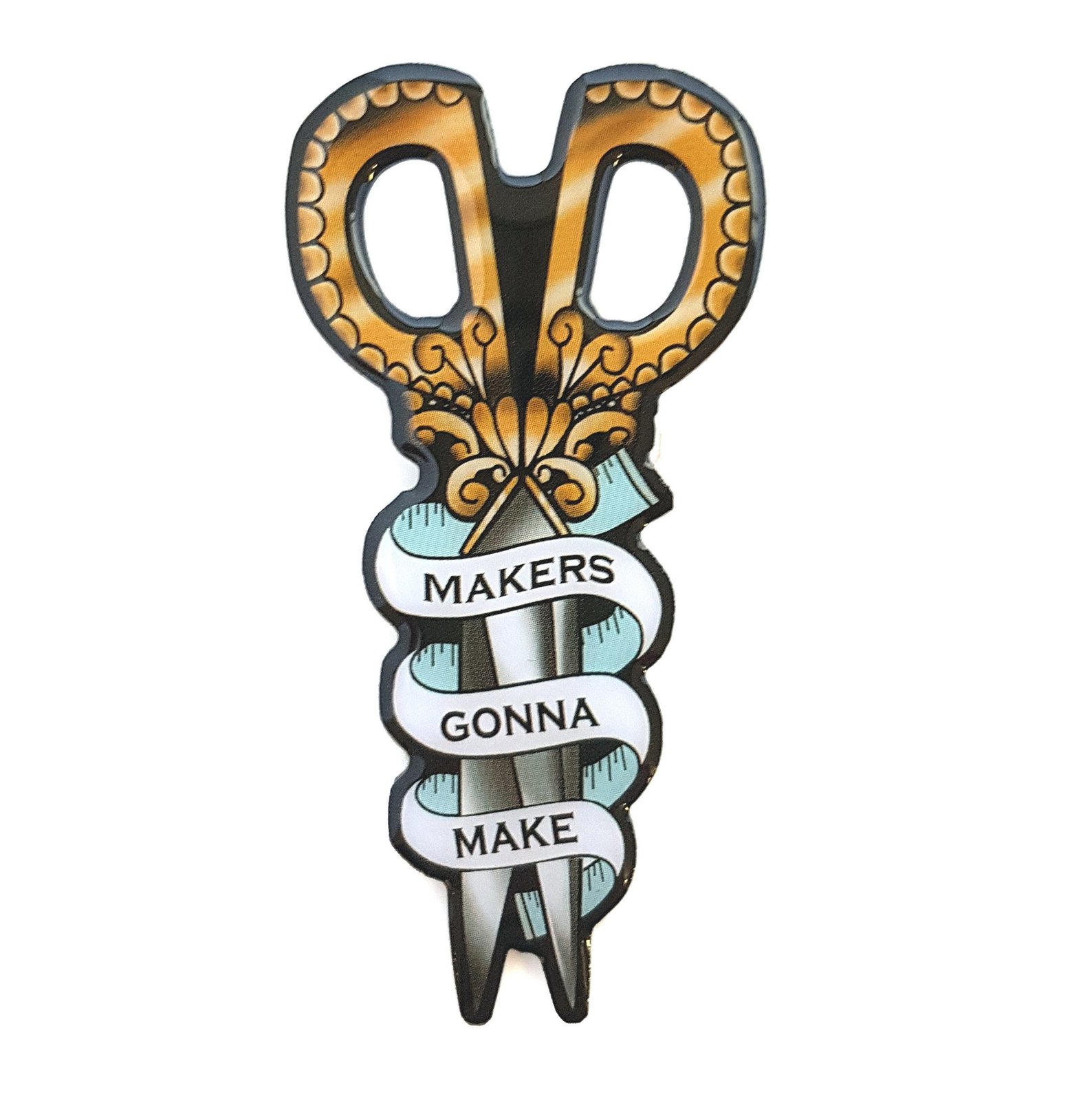 Makers Gonna Make Scissors Brooch image