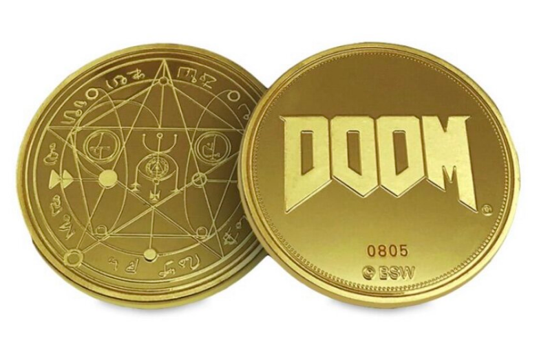 Doom Collectable Gold Coin 25th Anniversary at Mighty Ape NZ