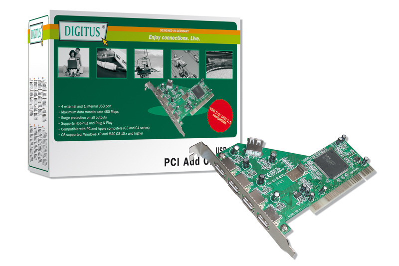 Digitus USB 2.0 PCI Card 4 + 1 Ports