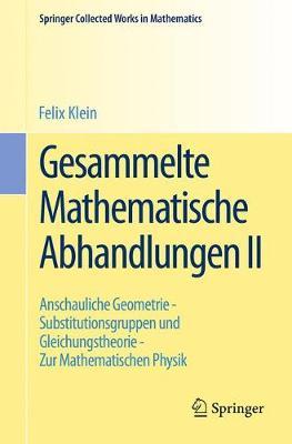 Gesammelte Mathematische Abhandlungen II by Felix Klein