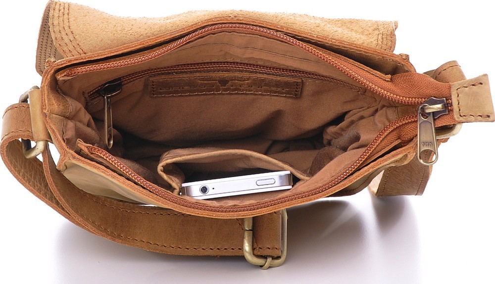 Urban Forest: Little Joe Leather Body Bag - Cognac image
