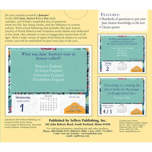 A Year of Jane Trivia and Classic Quotes 2020 Boxed Calendar by Stacia Tolman image