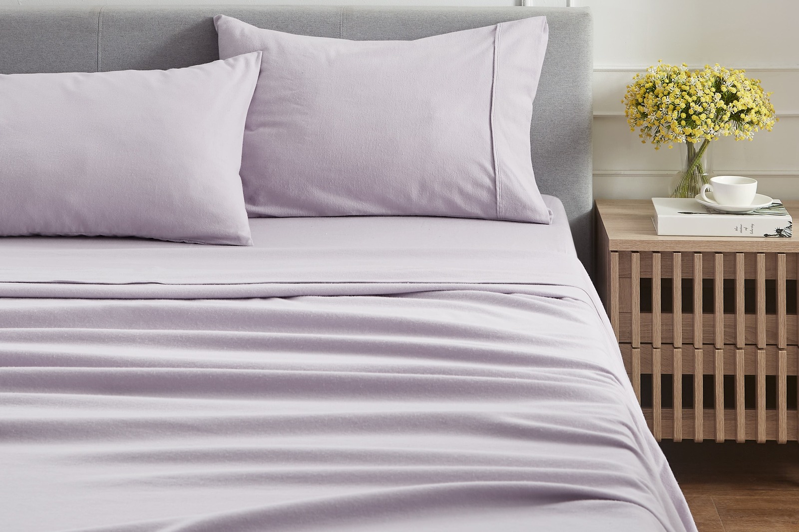 Ovela 150GSM Cotton Flannelette Bed Sheet Set (Queen, Orchid) at