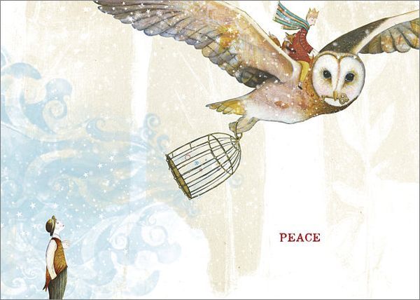 Sacred Bee: Individual Christmas Card - Owl's Peace image