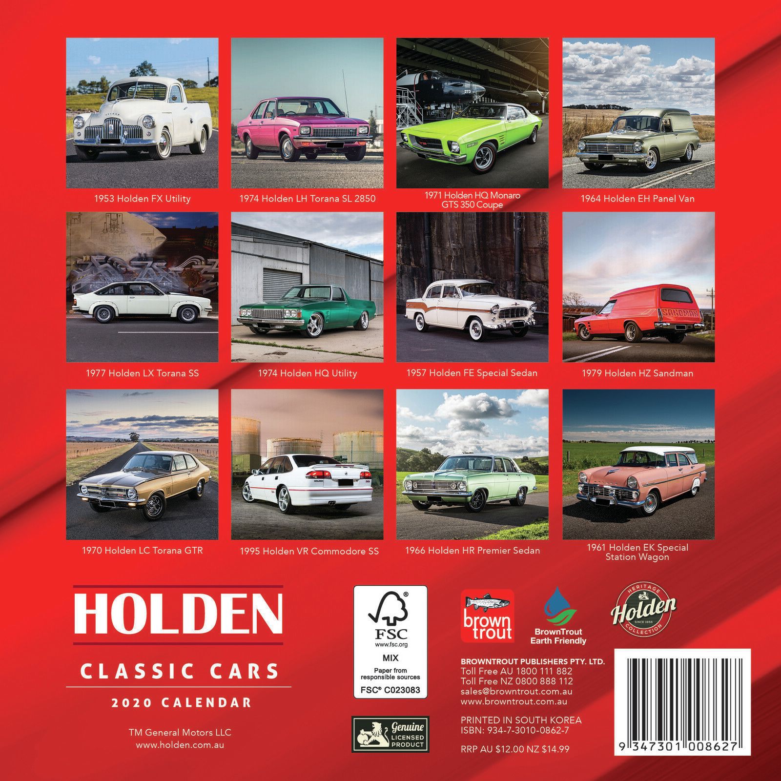 Classic Holden Cars 2020 Mini Wall Calendar image