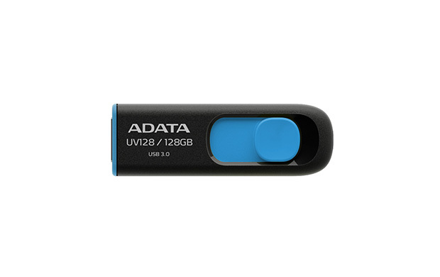 128GB ADATA UV128 Dashdrive Retractable USB 3.0 Flash Drive (Blue/Black) image