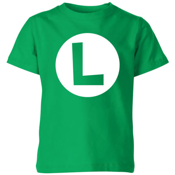 Nintendo Super Mario Luigi Logo Kids' T-Shirt - Kelly Green - 3-4 Years image