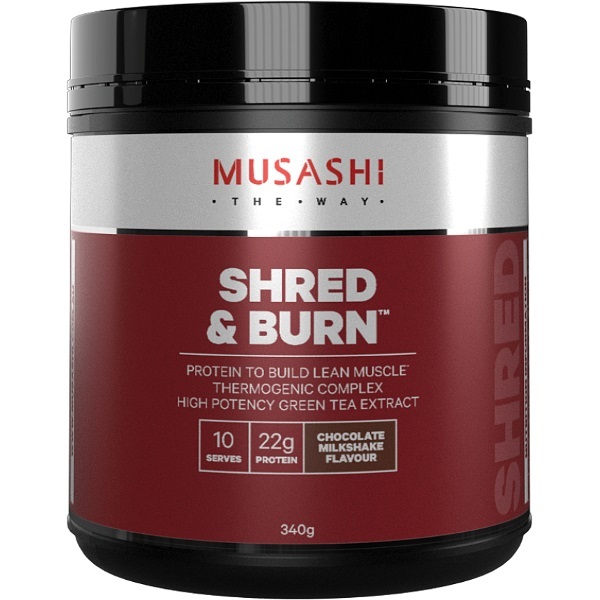 Musashi Shred & Burn Protein Powder - Chocolate Milkshake (340g) image