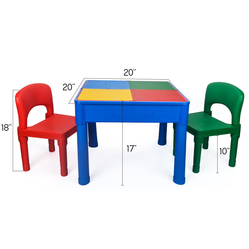 Kids Square 3-in-1 Activity Table With 2 Chairs (Primary) image
