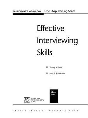 Effective Interviewing Skills Participant Workbook by Tracey A. Swift image