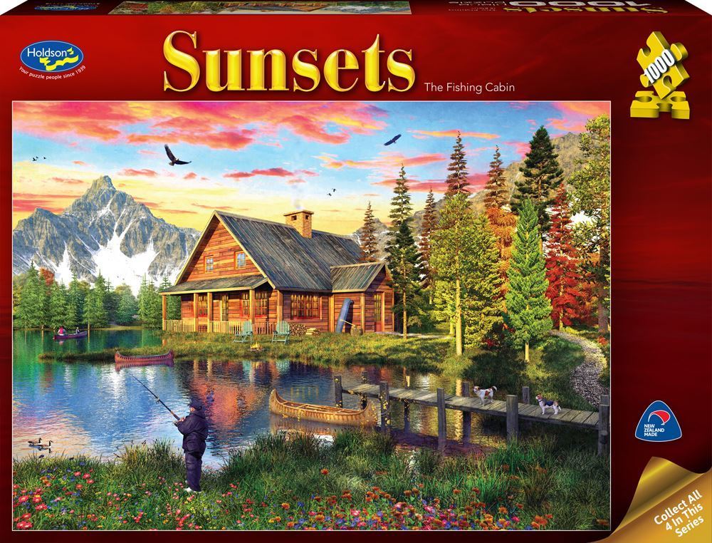 Holdson: 1000 Piece Puzzle - Sunsets (The Fishing Cabin) image