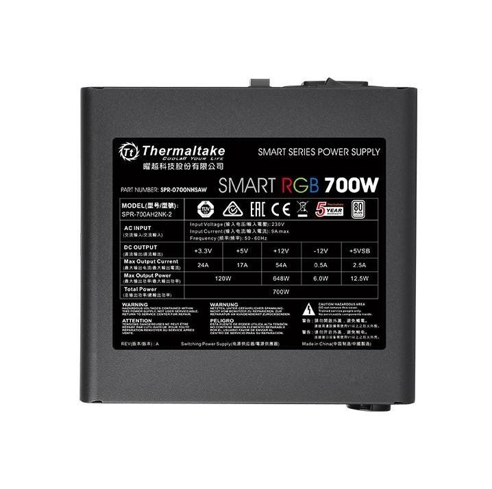 700W Thermaltake Smart RGB Power 80 PLUS Non Modular PSU