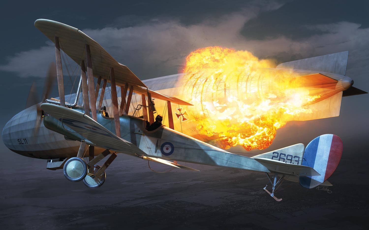 Airfix 1:72 RAF BE2c (Night Fighter) - Model Kit image