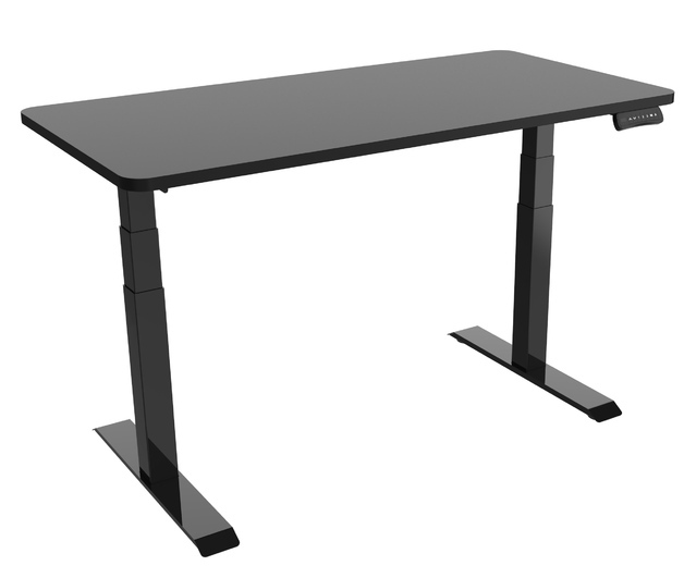 Gorilla Office: 3-Stage Motorised Height Adjustable Desk - Black/Black (1800 x 800mm)