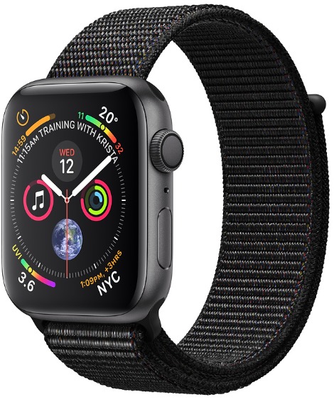 Apple Watch Series 4 GPS, 44mm Space Grey Aluminium Case with Black Sport Loop