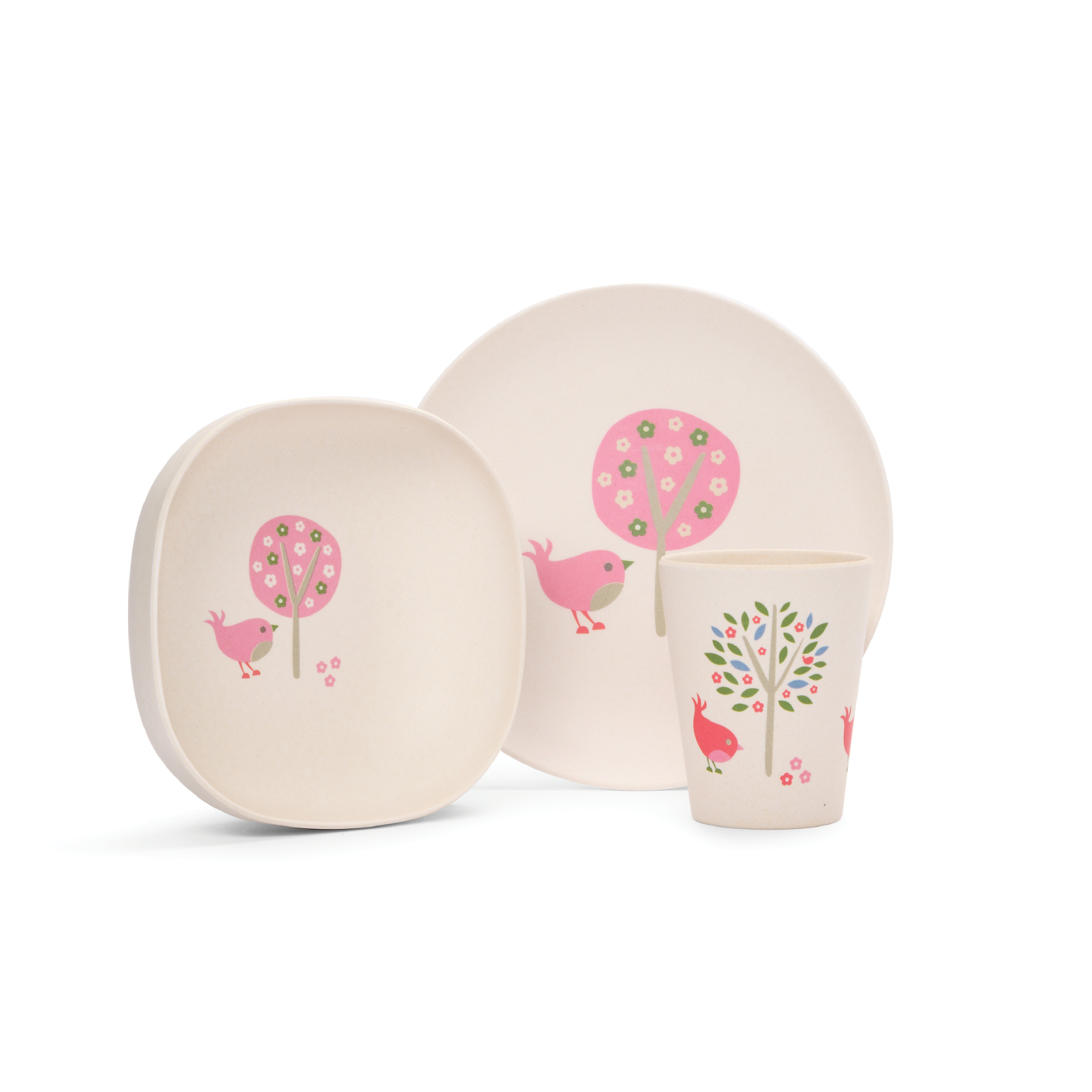 Chirpy Bird Bamboo Meal Set with Cutlery image
