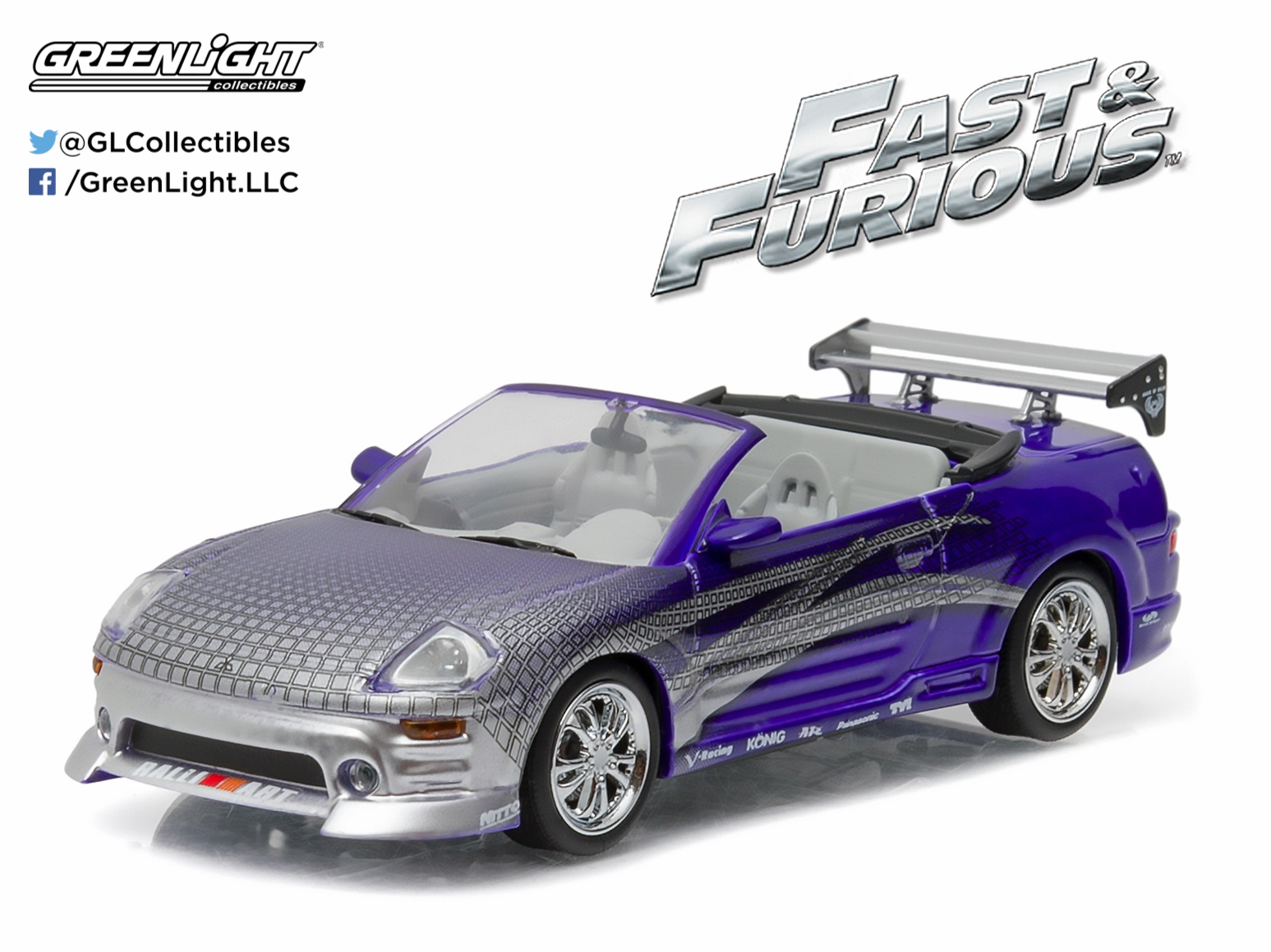 1/43: 2001 Mitsubishi Eclipse Spyder - 2 Fast 2 Furious - Diecast Model