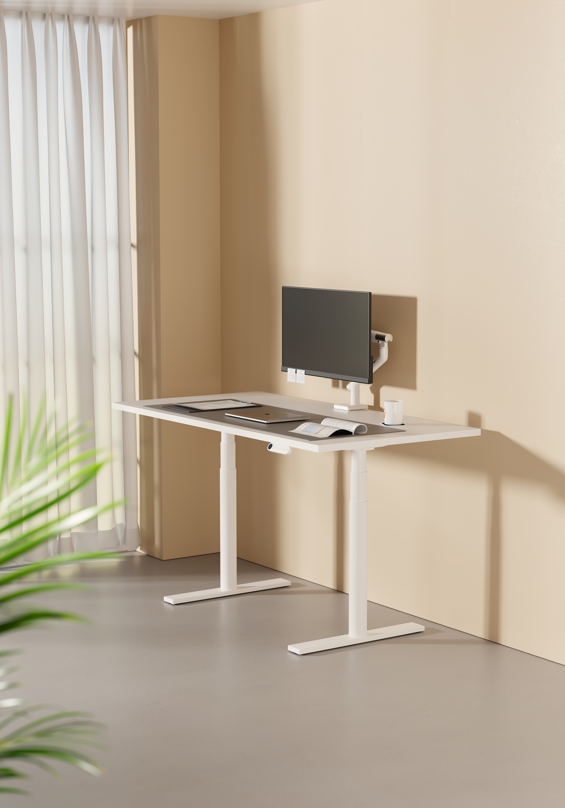 Buy Gorilla Office Height Adjustable Desk White/White at Mighty Ape NZ