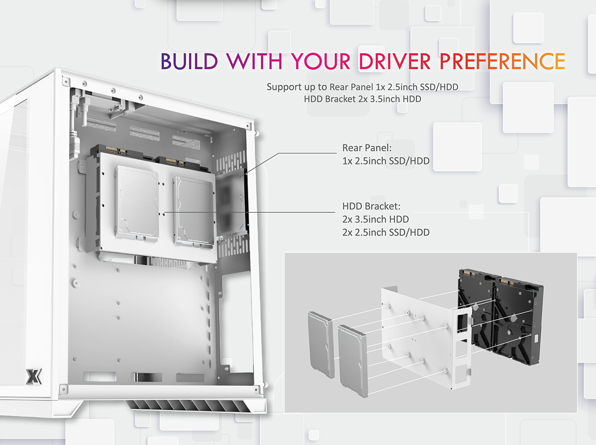 Xigmatek Aquarius S Arctic Tempered Glass Mid Tower Case image