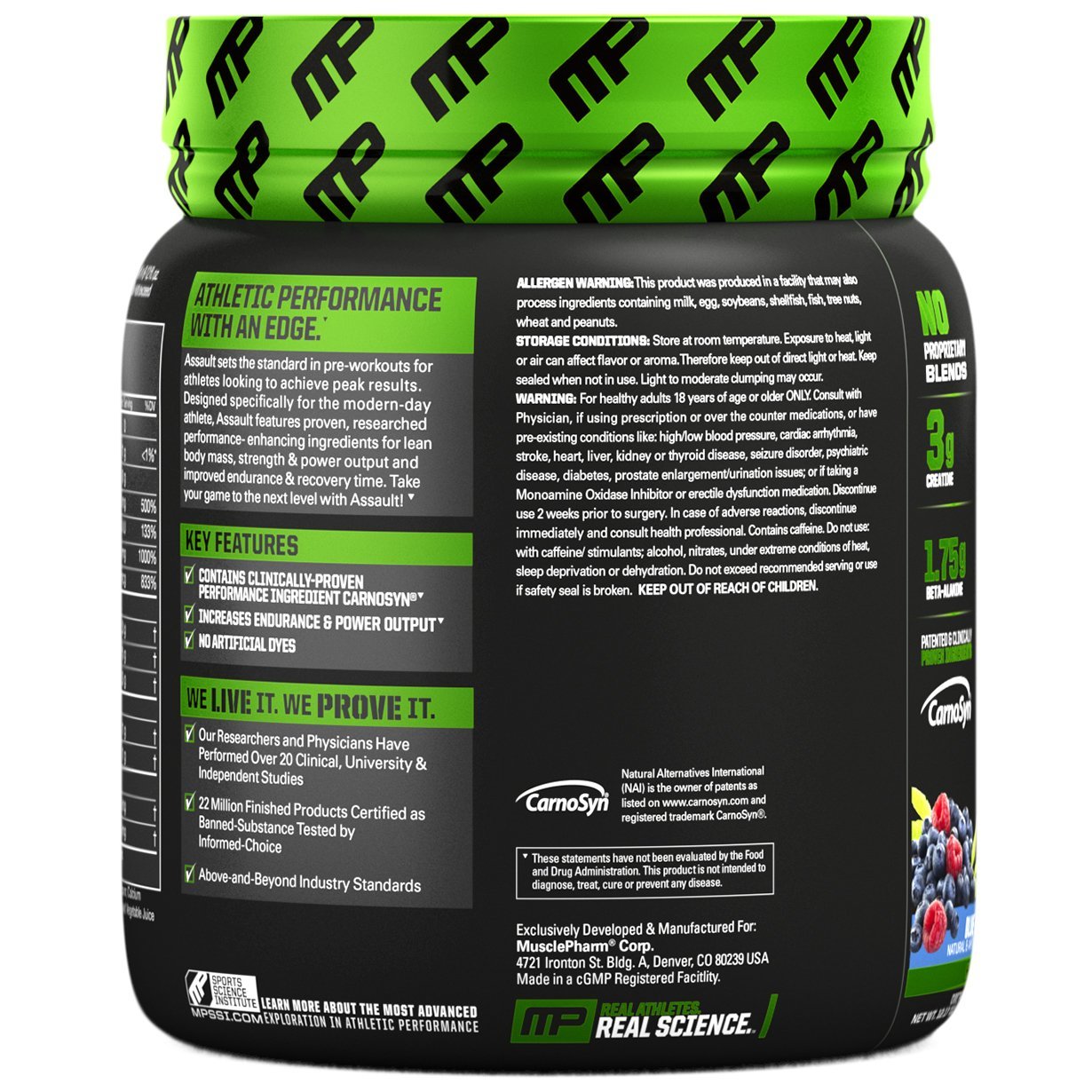 MusclePharm Assault Pre-Workout - Blue Raspberry (30 Servings) image