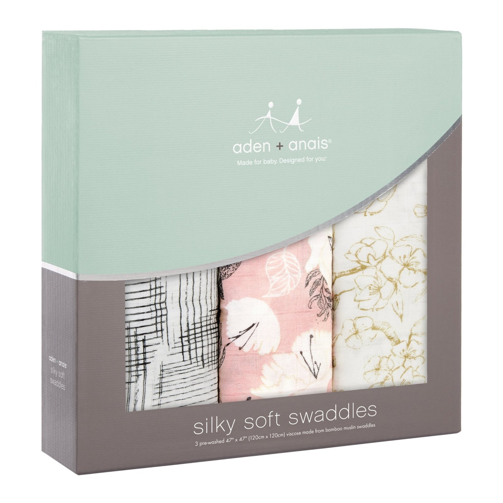 Aden + Anais: Silky Soft Bamboo Swaddle - Pretty Petals (3 Pack) image