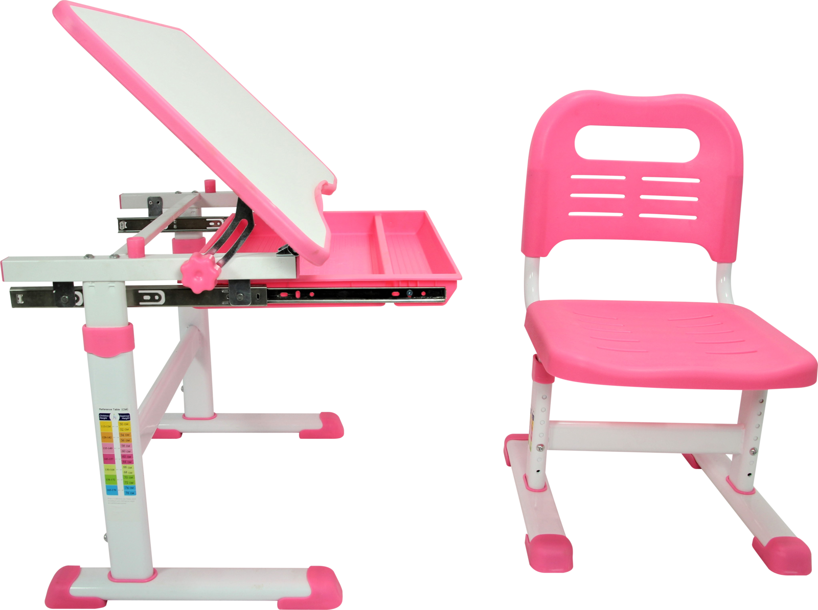 Gorilla Office: Kids Height Adjustable Desk with Chair - Pink image