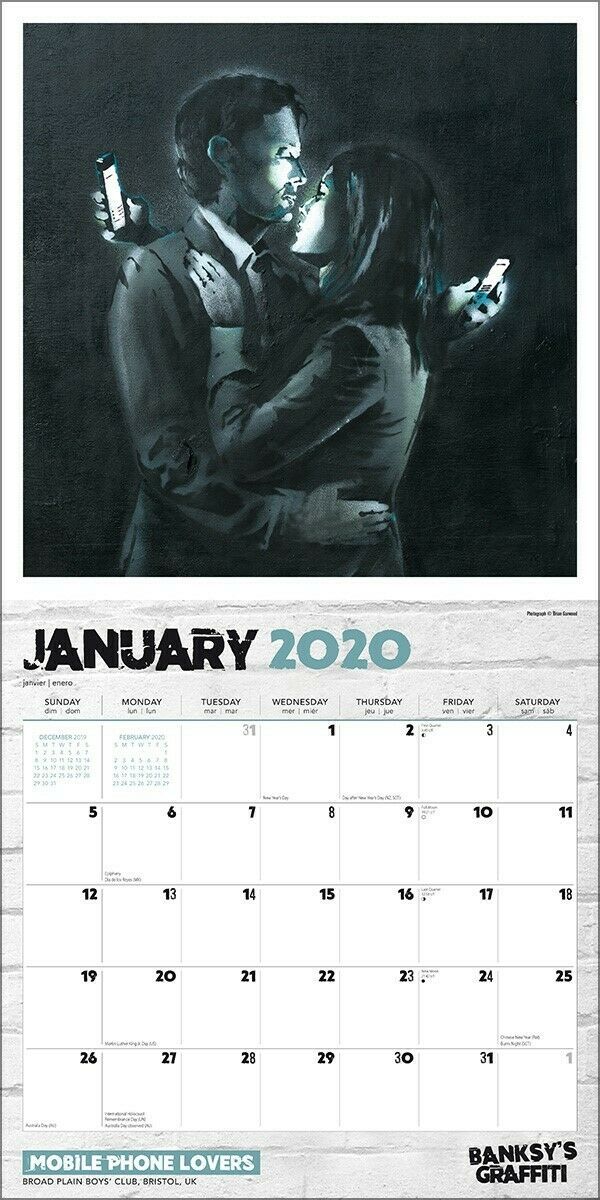 Banksy's Graffiti 2020 Square Wall Calendar image
