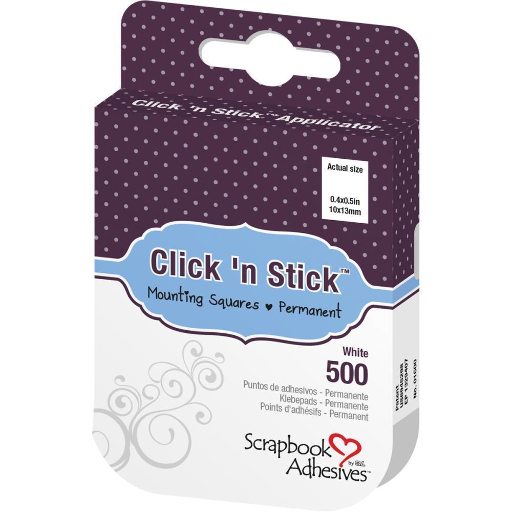 3L Click 'n' Stick Mounting Squares - Permanent White (500 Tabs) image