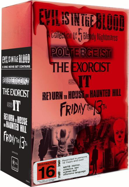 Evil is in the Blood Box Set - Poltergeist / The Exorcist / IT / Return to House on Haunted Hill / Friday the 13th on DVD