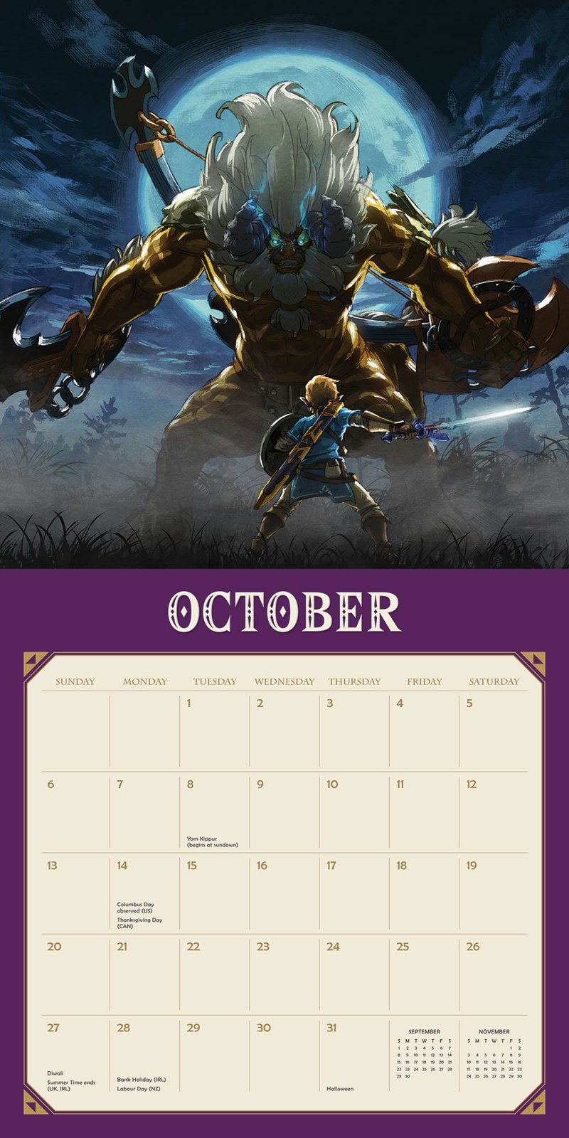 Legend of Zelda: Breath of the Wild 2019 Wall Calendar by Pokemon