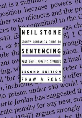 Stone's Companion Guide to Sentencing: Pt. 1 by Neil Stone image