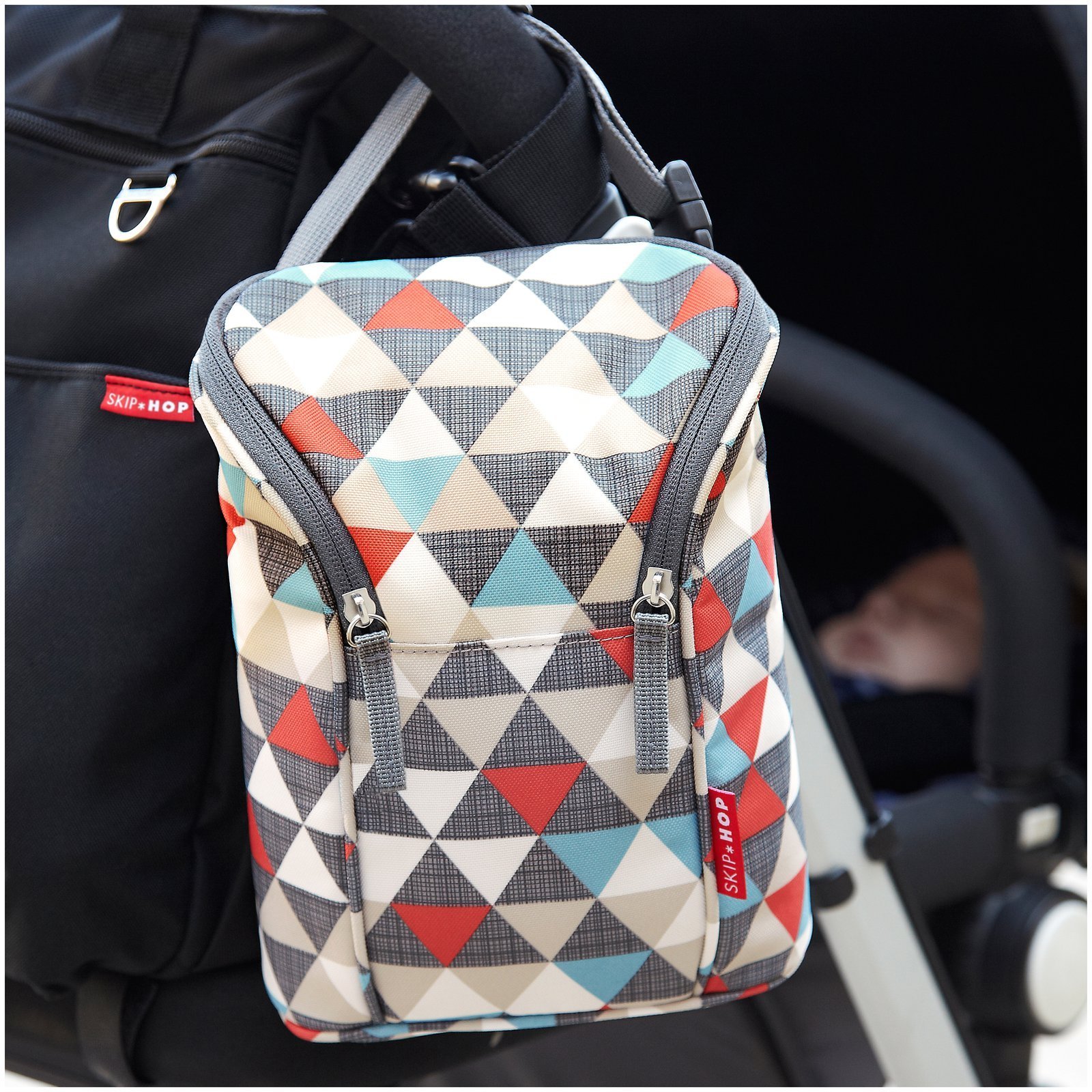 Skip Hop: Grab&Go Double Bottle Bag - Triangles